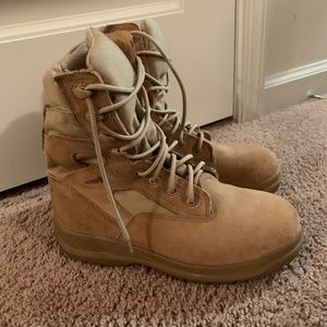 Tan tactical boots